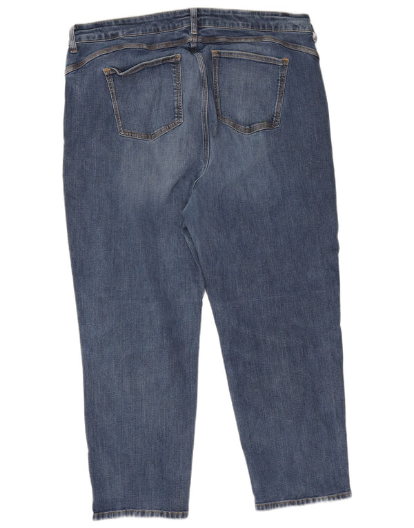 Marks & Spencer Kvinder Højtaljede Cropped Jeans UK 22 3XL W38 L25 Blå
