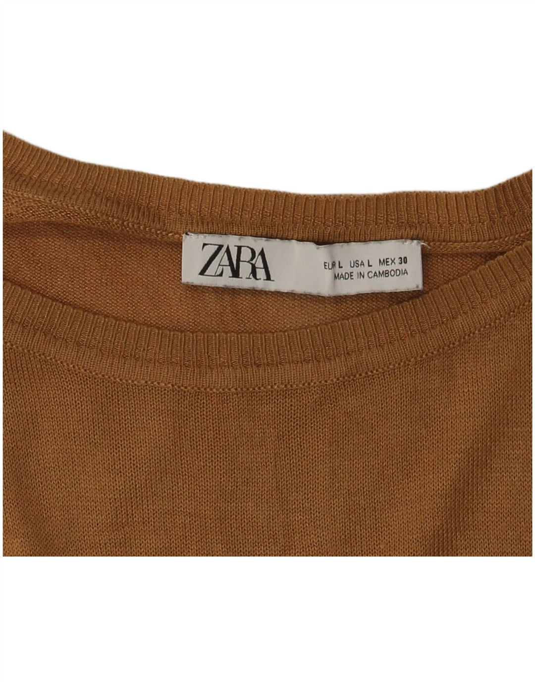 ZARA Dame Oversized Boat Neck Jumper Sweater UK 16 Large Brown