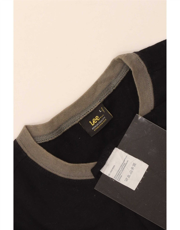 Lee Herre T-Shirt Top Stor Sort Bomuld