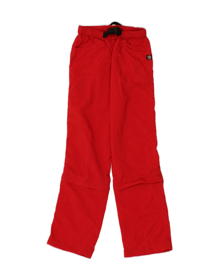 THINK PINK Girls Tracksuit Trousers 9-10 Years Red Nylon Vintage Think Pink and Second-Hand Think Pink from Messina Hembry 
