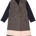 French Connection Dame Dobbeltradet Frakke UK 6 XS Grå Colourblock
