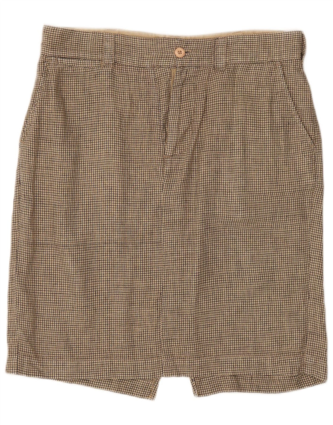 Woolrich lige nederdel til kvinder W33 Stor beige ternet hør