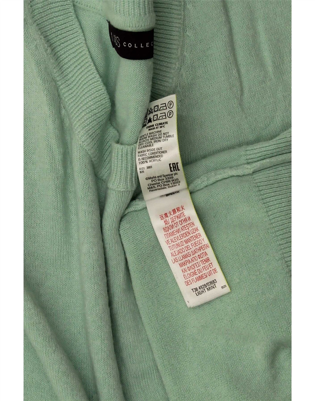 Marks & Spencer Dame sweater med rund hals DK 16 Stor turkis