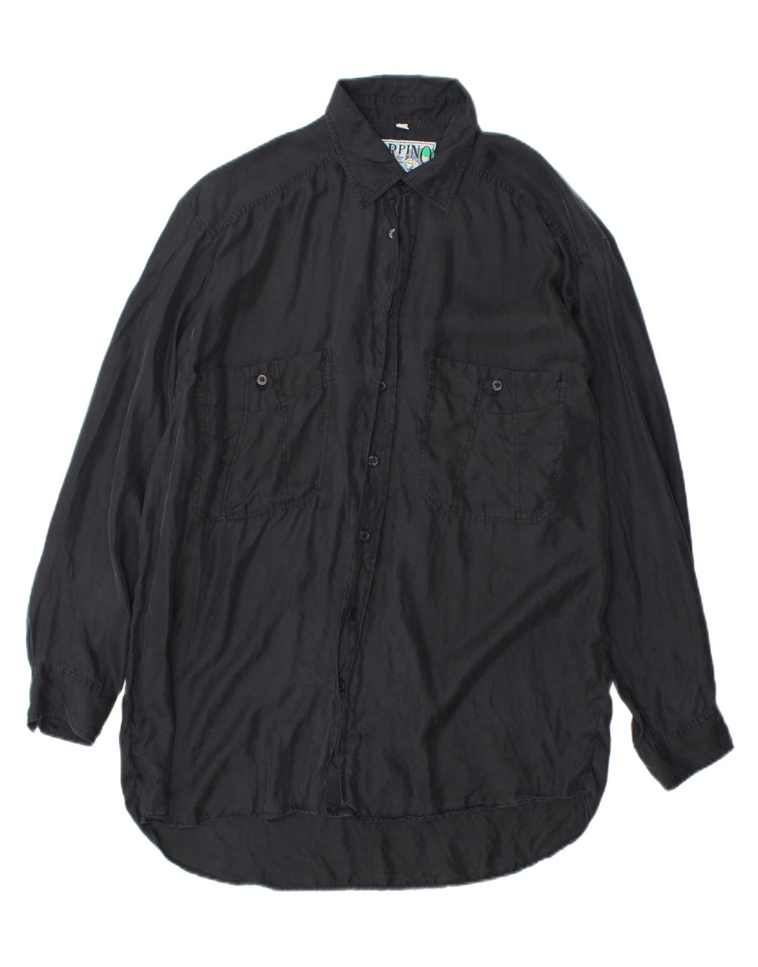 ARPINO Mens Loose Fit Shirt Large Black Vintage Arpino and Second-Hand Arpino from Messina Hembry 