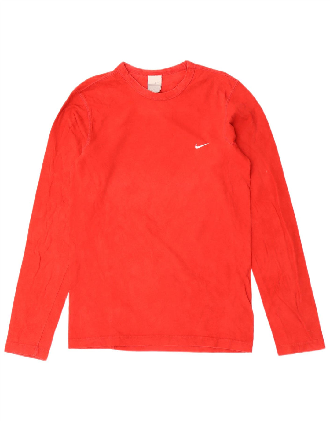 Nike Herre Top Langærmet UK 36/38 Lille Rød Bomuld