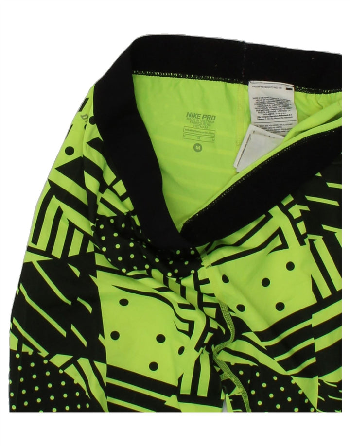 NIKE Womens Capri Leggings UK 12 Medium Green Geometric Polyester Vintage Nike and Second-Hand Nike from Messina Hembry 