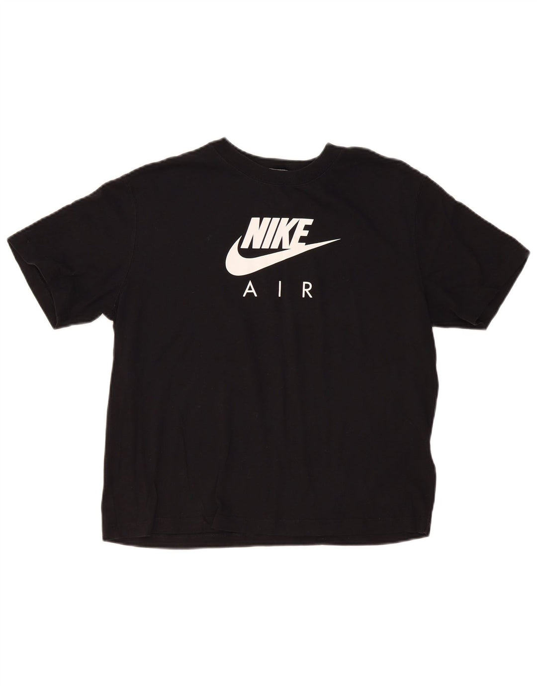 Nike Dame Oversized grafisk T-shirt Top UK 10 Small Black Bomuld