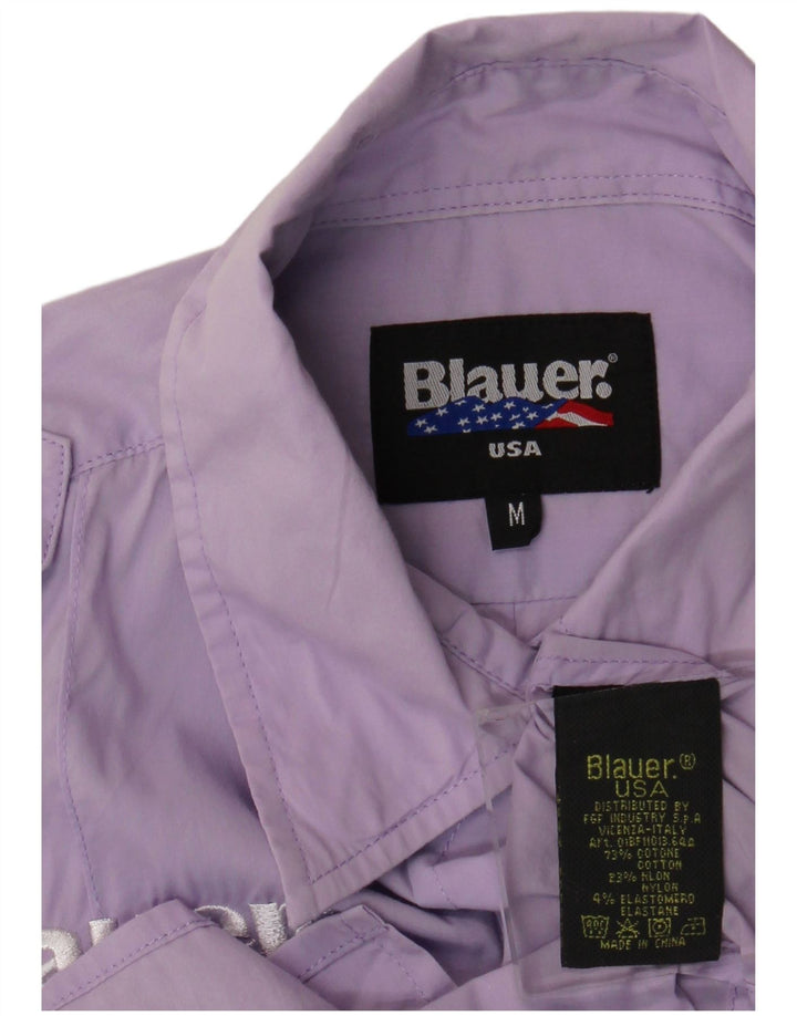 Blauer Womens Military Graphic Short Sleeve Shirt UK 12 Medium Purple