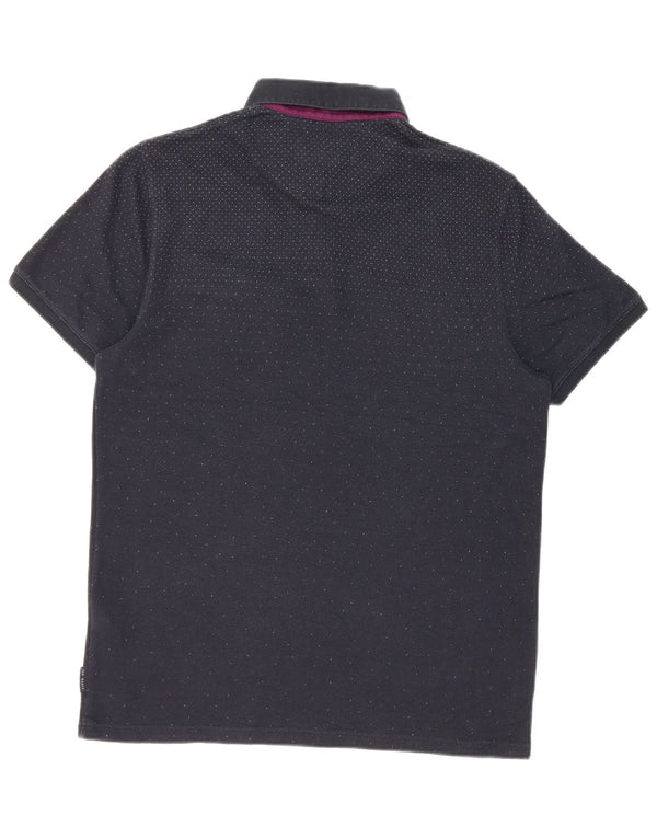 Ted Baker herre poloshirt størrelse 3 Medium marineblå plettet bomuld