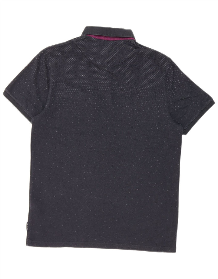 Ted Baker herre poloshirt størrelse 3 Medium marineblå plettet bomuld