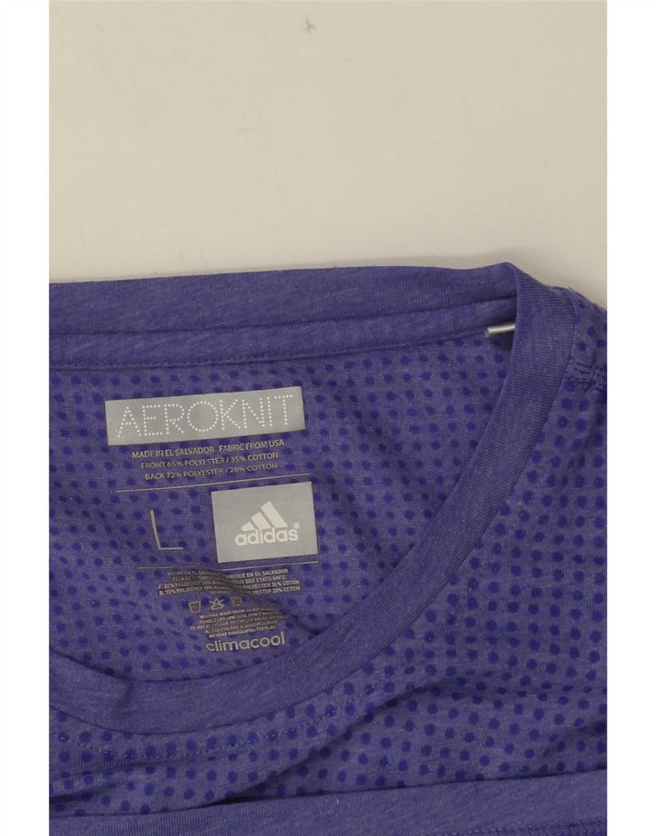 Adidas Herre Climacool T-Shirt Top Stor Lilla Polyester