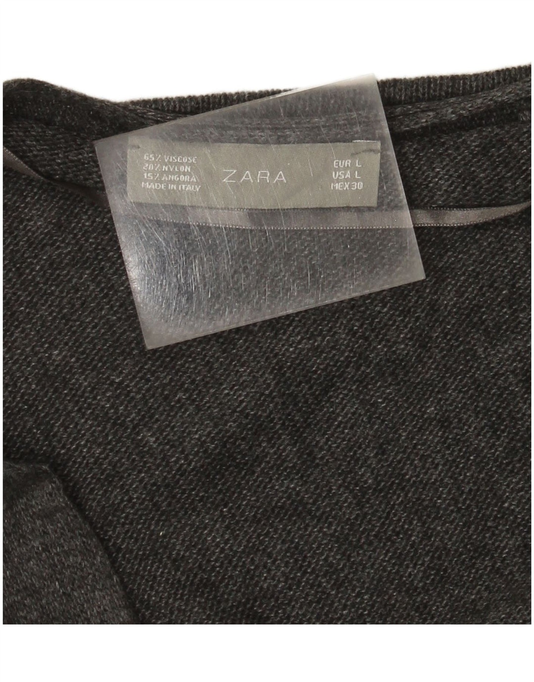 Zara Dame Cardigan Sweater UK 14 Large Grå Viscose