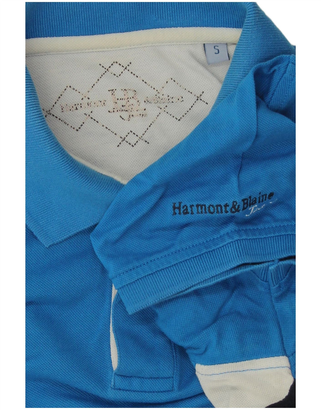 Harmont & Blaine Polo Shirt til mænd, lille blå farveblok bomuld