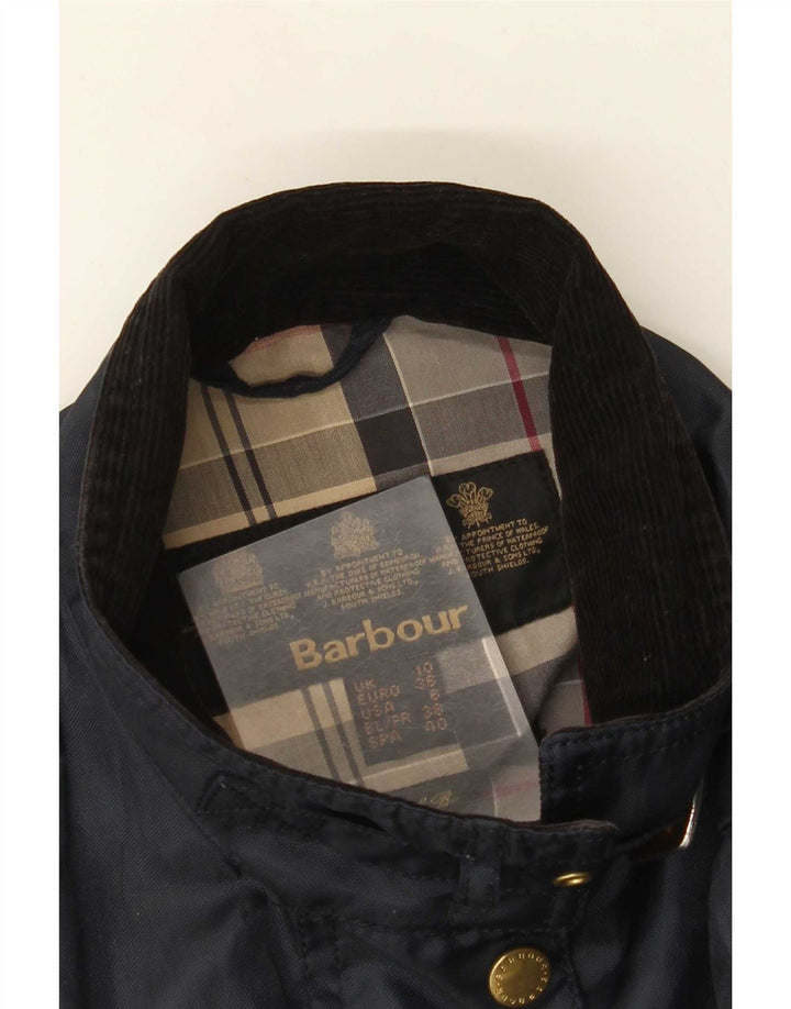 Barbour Womens Utility Jacket UK 10 Small Navy Blue Polyester