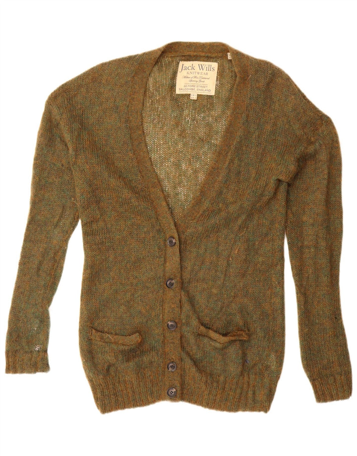 Jack Wills Dame Oversized Cardigan Sweater UK 12 Medium Khaki Flecked