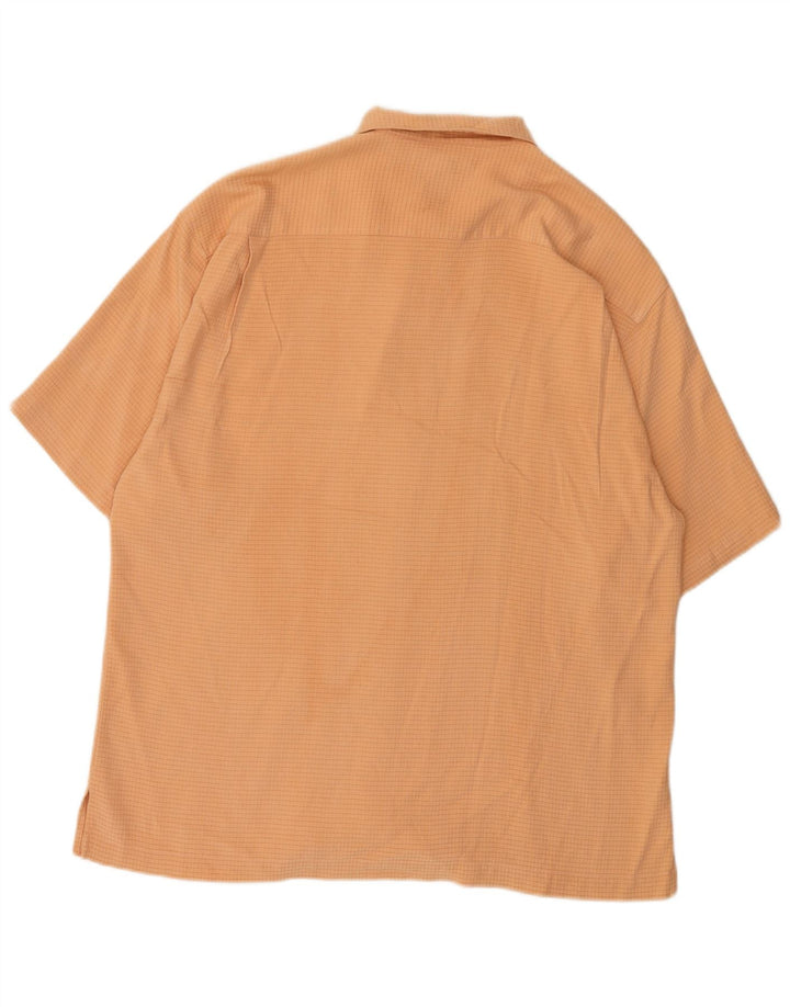 Tommy Bahama Kortærmet Herreskjorte Stor Orange Ternet Silke