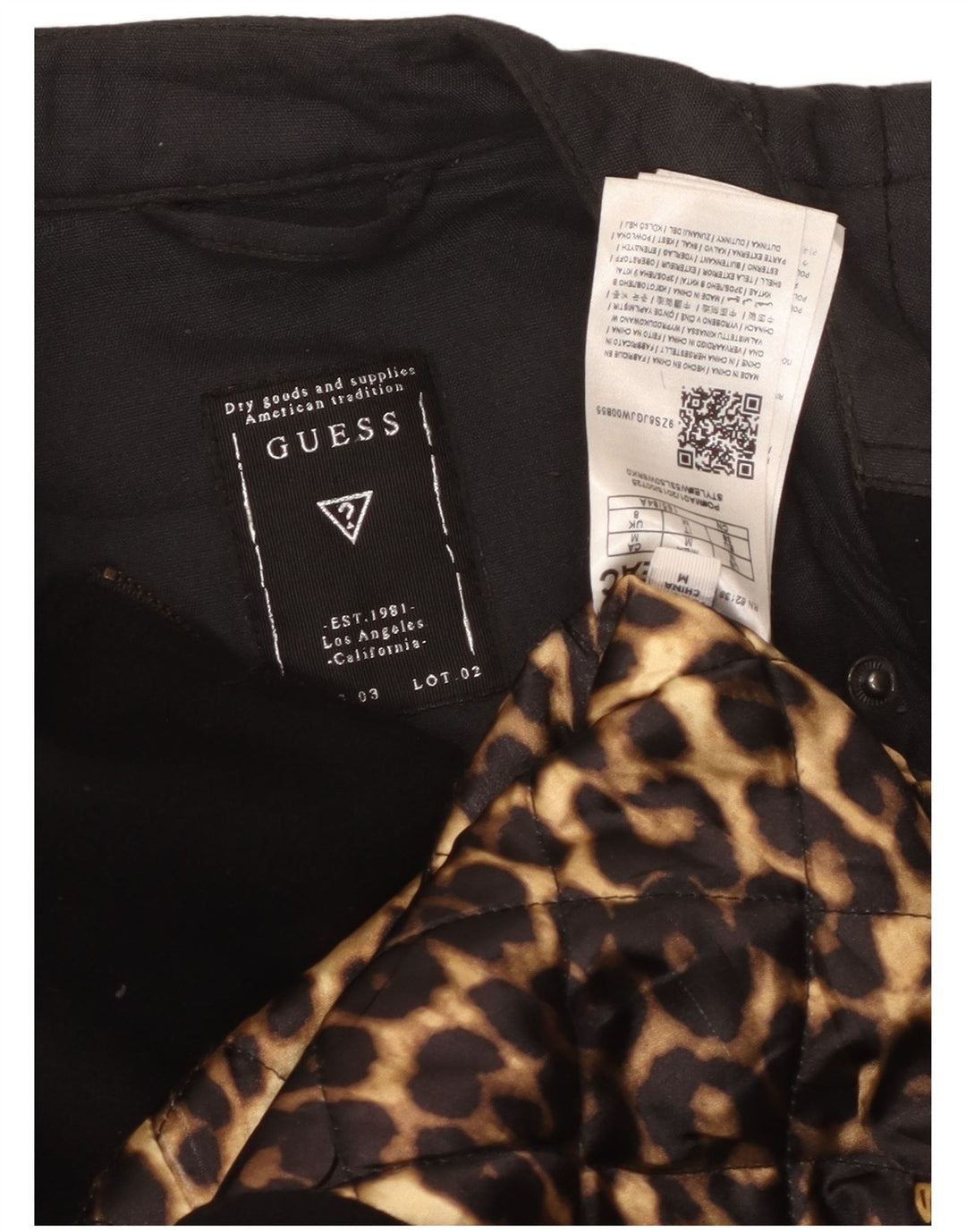 Guess Womens Overcoat UK 8 Small Black Wool