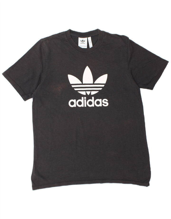ADIDAS Mens Graphic T-Shirt Top Large Black Cotton