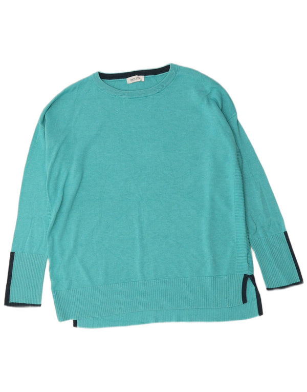 White Stuff Womens Oversized Boat Neck Jumper Sweater UK 16 Large Turkis