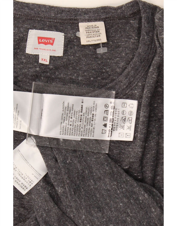 LEVI'S Mens T-Shirt Top 2XL Grey Flecked Cotton