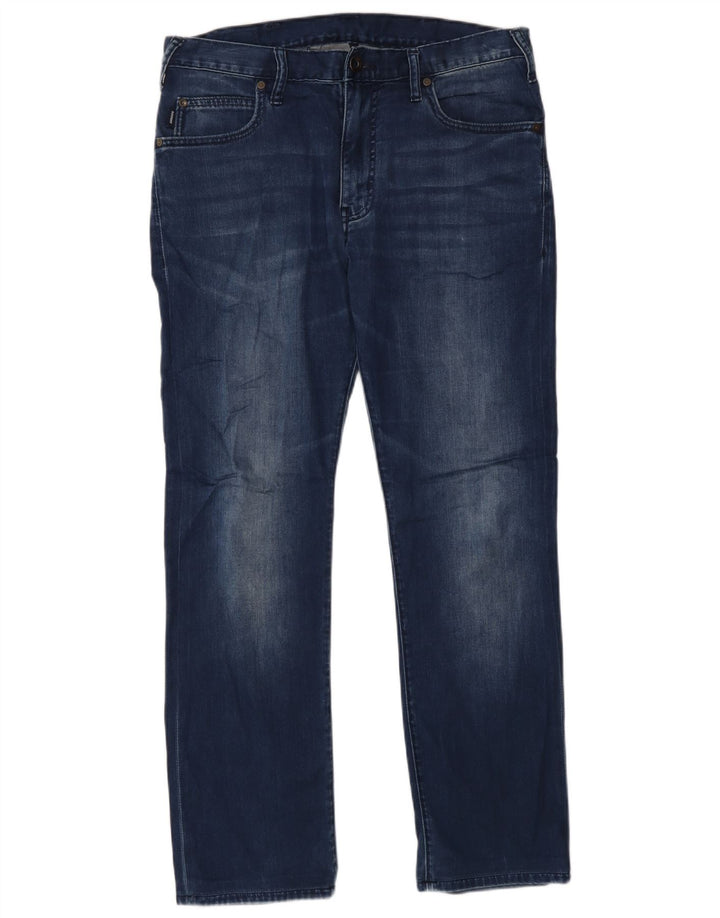 Armani Straight Jeans til mænd W31 L30 Blå Bomuld