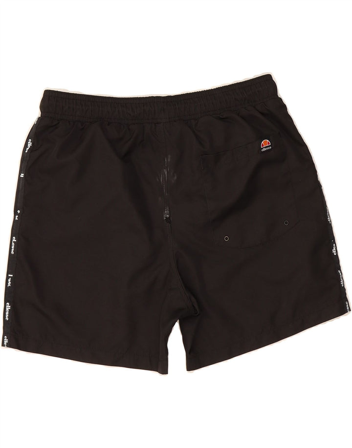 ELLESSE Mens Graphic Sport Shorts Small  Black Polyester Vintage Ellesse and Second-Hand Ellesse from Messina Hembry 