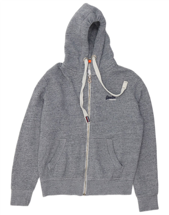 Superdry hættetrøje med lynlås til mænd mellemblå flækket bomuld