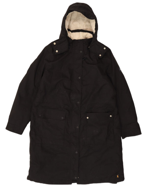 Joules Dame Hooded Parka Jacket UK 18 XL Sort Polyester