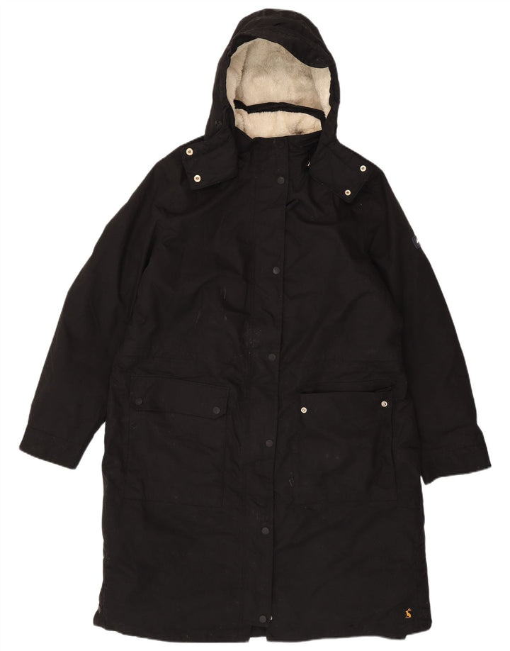 Joules Dame Hooded Parka Jacket UK 18 XL Sort Polyester