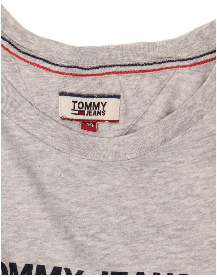 Tommy Hilfiger Dame Grafisk T-Shirt Top UK 14 Medium Grå Flecked
