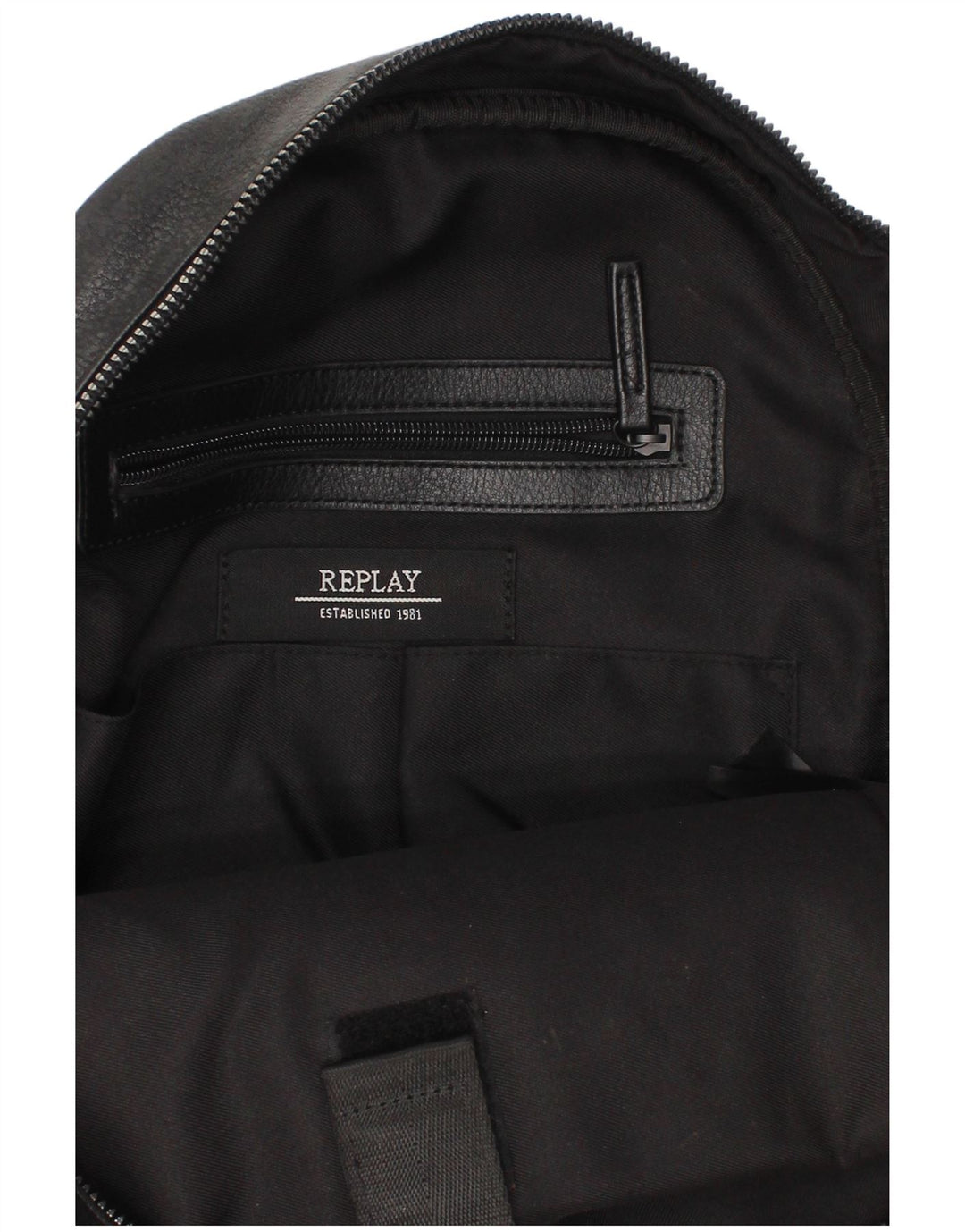 REPLAY Mens Faux Leather Backpack One Size Black Polyurethane Classic