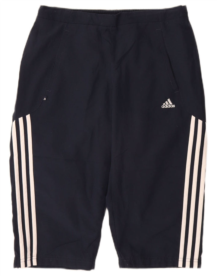 Adidas Womens Bermuda Sports Shorts UK 12 Medium Navy Blue Polyester