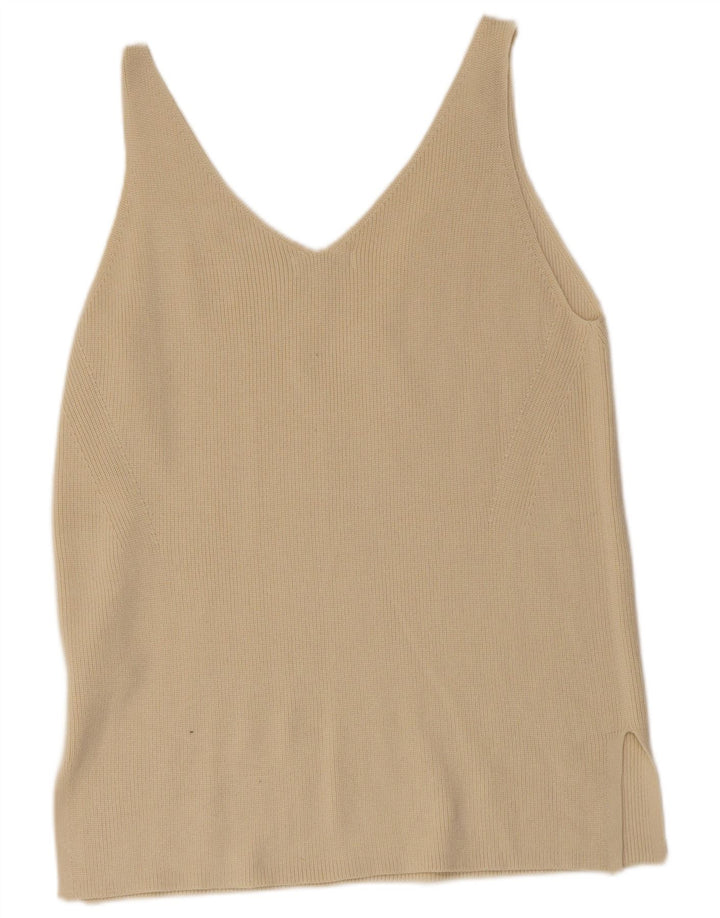 Marks & Spencer Damevest Top UK 14 Stor Beige Bomuld