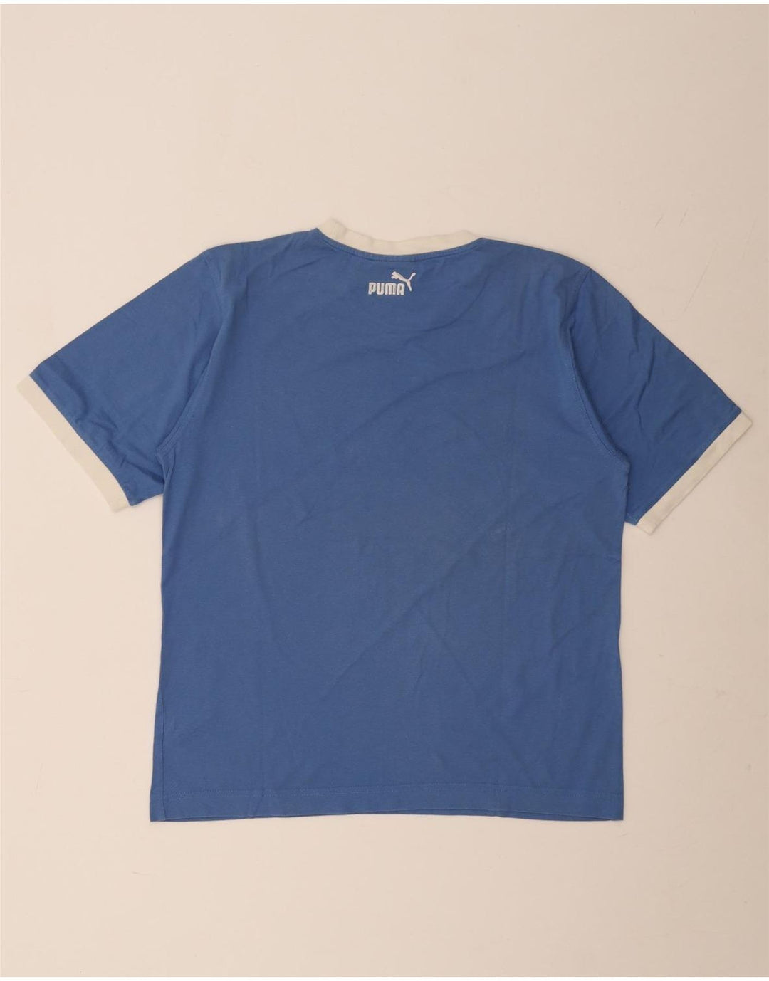 Puma Herre Grafisk T-Shirt Top Stor Blå Bomuld