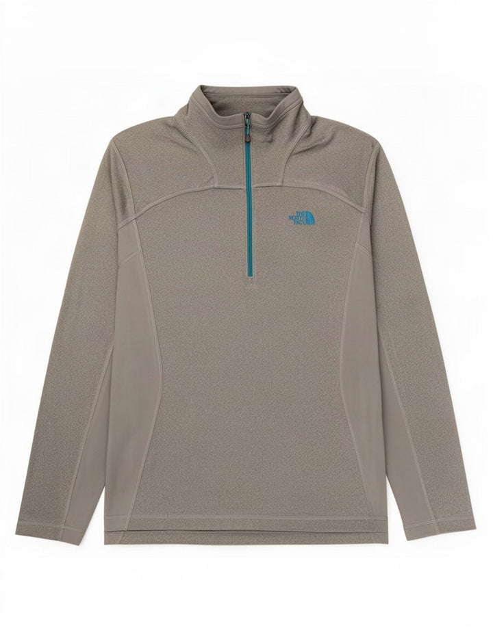 The North Face Herre Zip Neck Pullover Træningsdragt Top Medium Grey Flecked