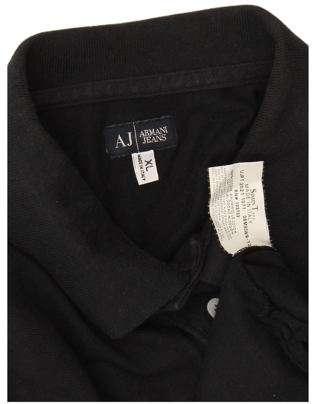 ARMANI JEANS Herre poloshirt XL sort bomuld