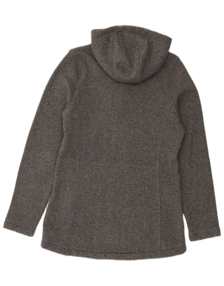 The North Face Dame Hooded Utility Jacket UK 14 Large Grey Flecked