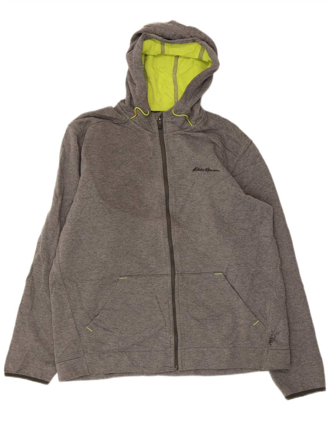 EDDIE BAUER Hættetrøje med lynlås til mænd Large Grå Polyester