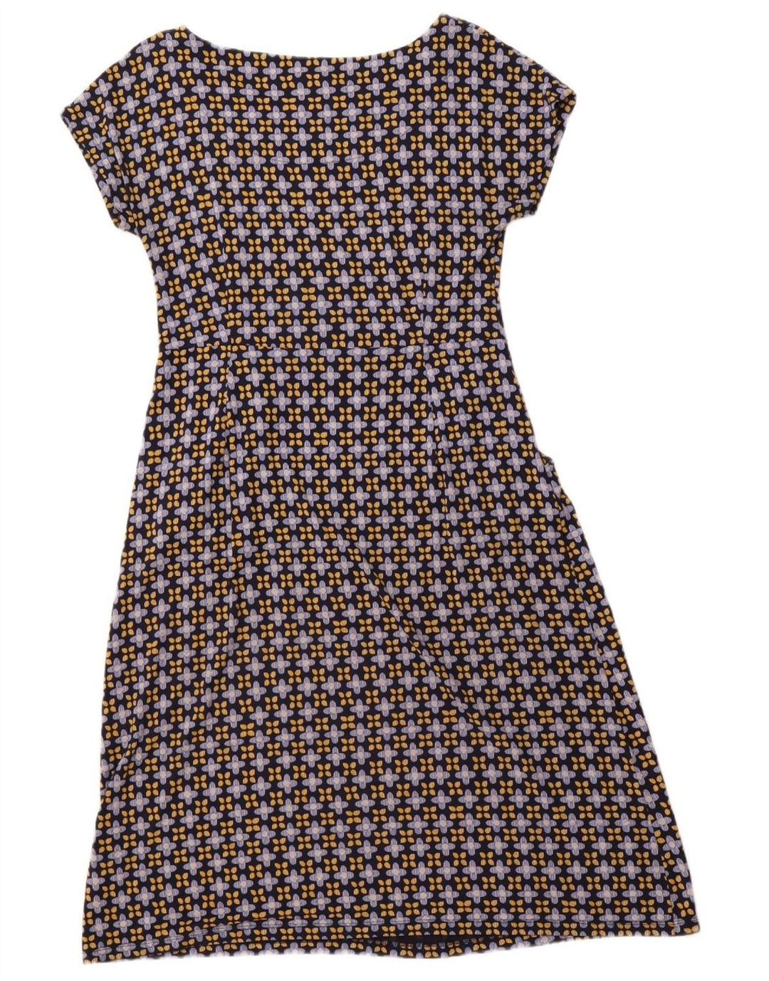 WHITE STUFF Dame A-Line Kjole UK 12 Medium Navy Blue Floral Viscose