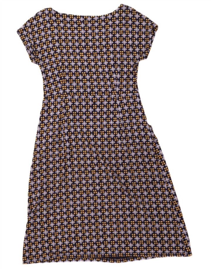 WHITE STUFF Dame A-Line Kjole UK 12 Medium Navy Blue Floral Viscose