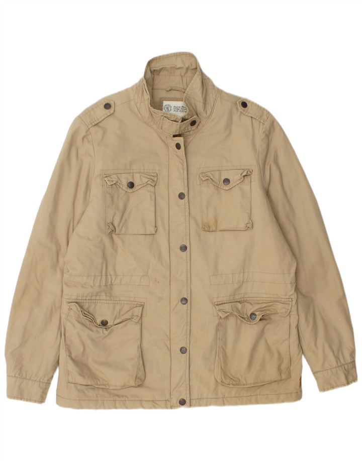 FAT FACE Womens Oversized Military Jacket UK 18 XL Beige Cotton