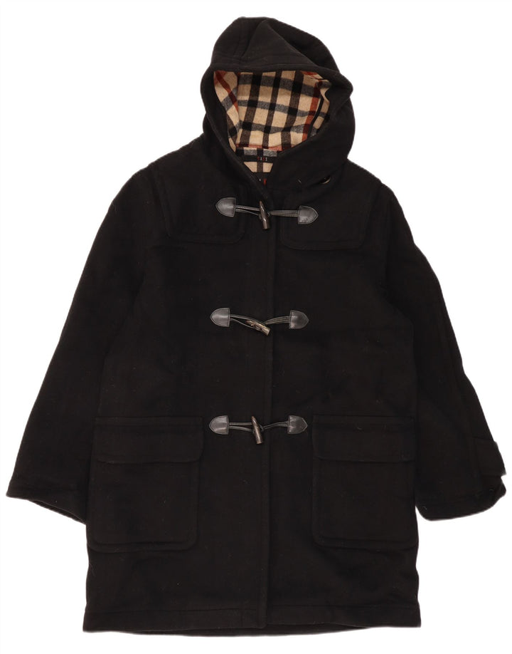 DAKS Dame Hooded Duffel Coat UK 16 Large Black