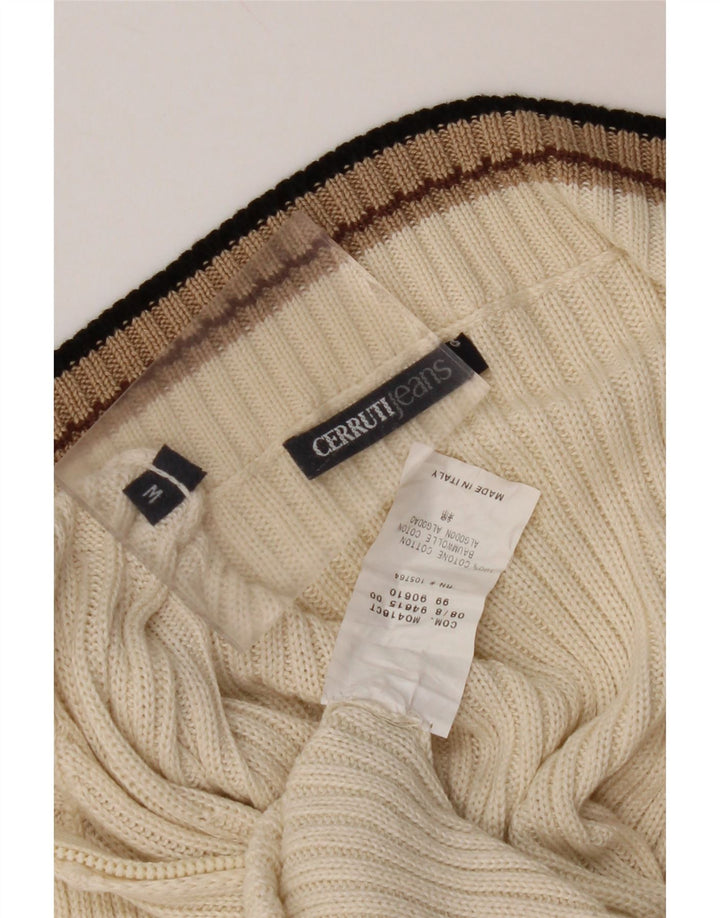 CERRUTI 1881 Dame cardigan sweater UK 12 Medium Off White Bomuld