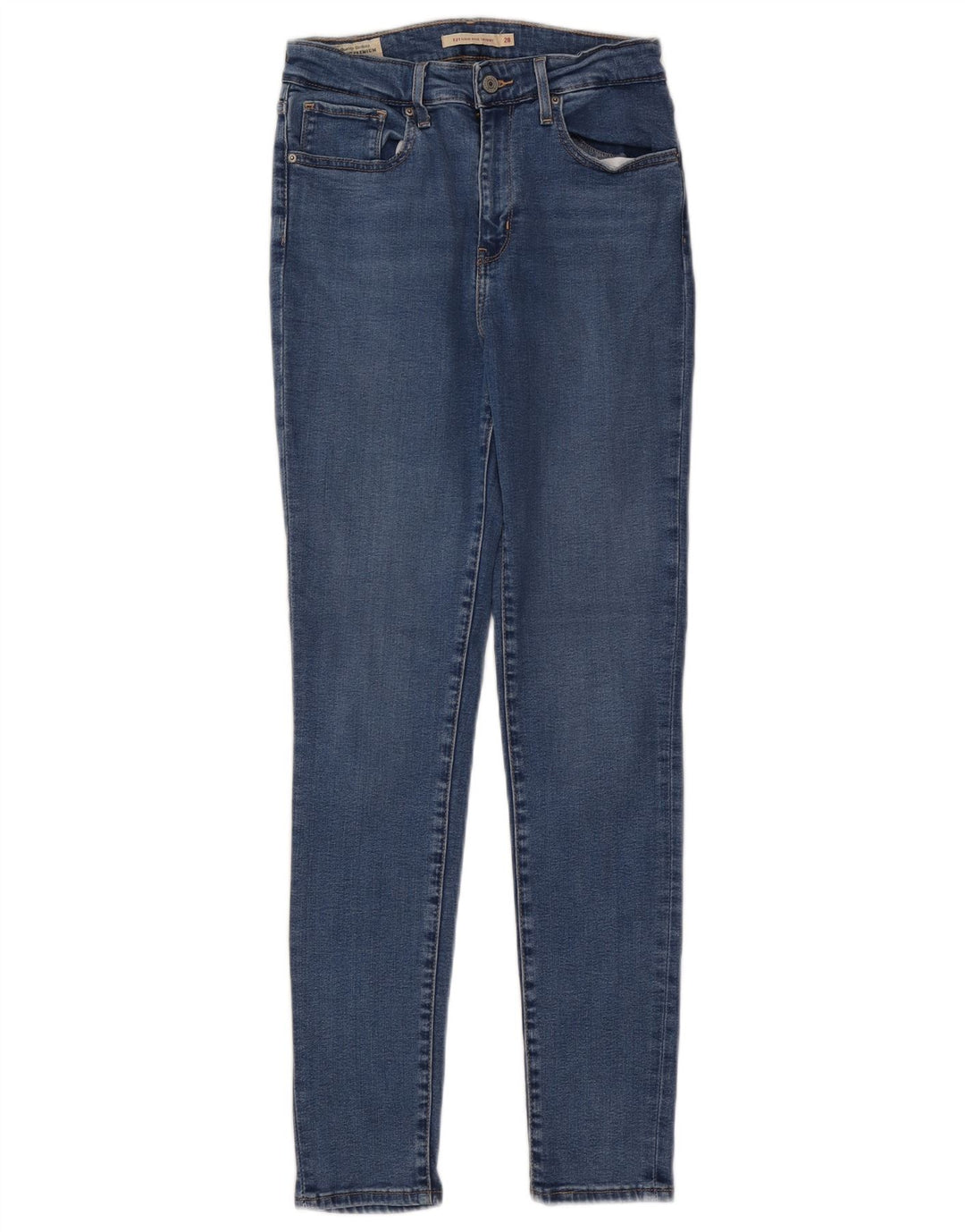 LEVI'S Dame 721 Skinny Jeans med høj talje W28 L30 Blå