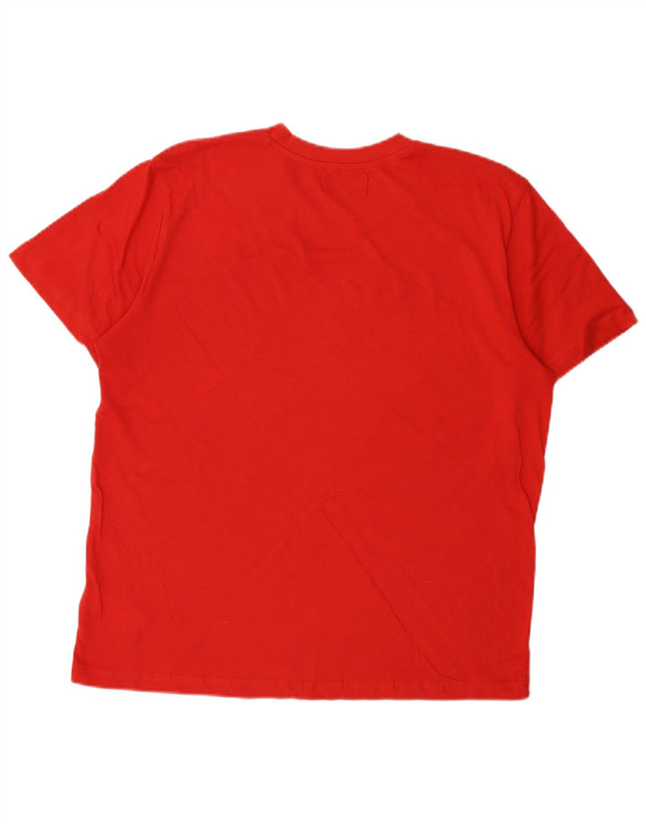 Kappa Herre T-Shirt Top Stor Rød Bomuld