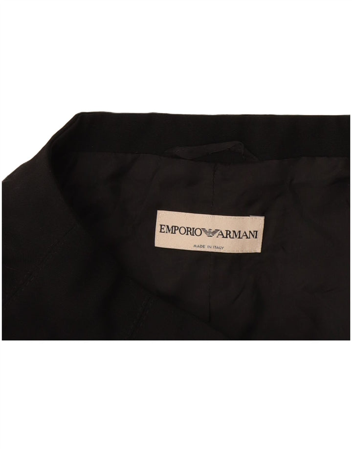 Emporio Armani Womens 3 Button Blazer Jacket UK 4 XS Black