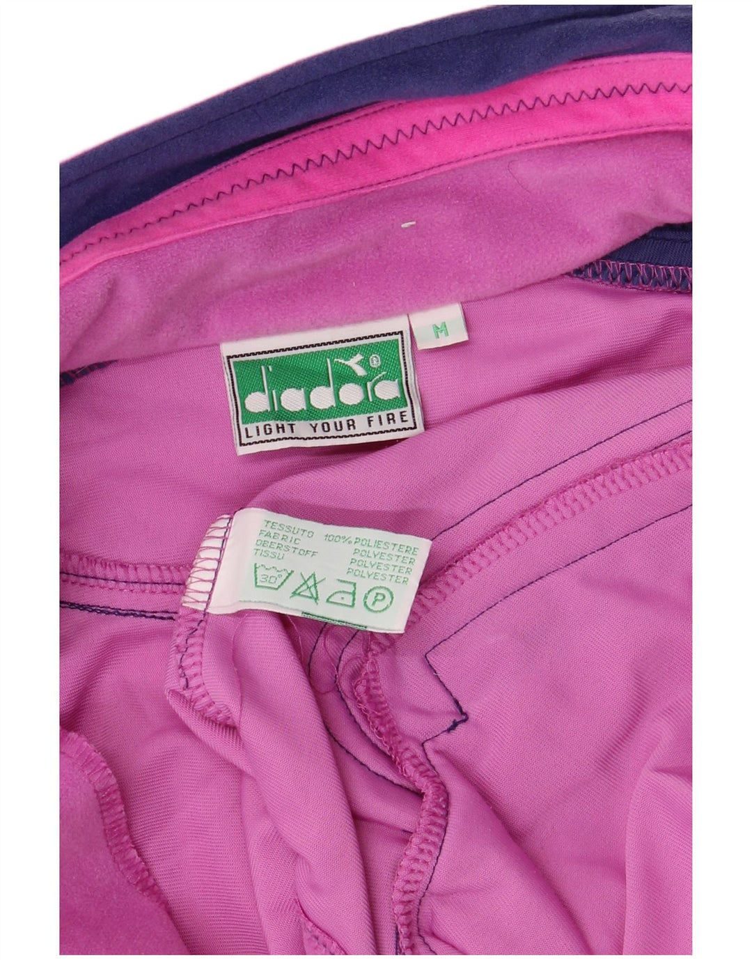 DIADORA grafisk fleecejakke til kvinder UK 14 Medium Pink Colourblock