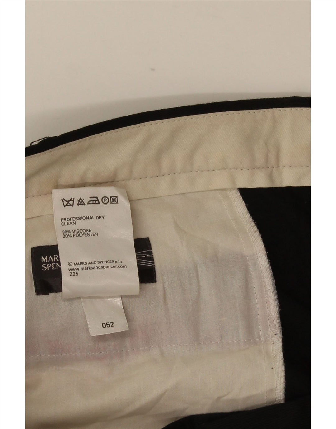 Marks & Spencer Herre Pegged Suit Bukser W42 L33 Sort Viscose