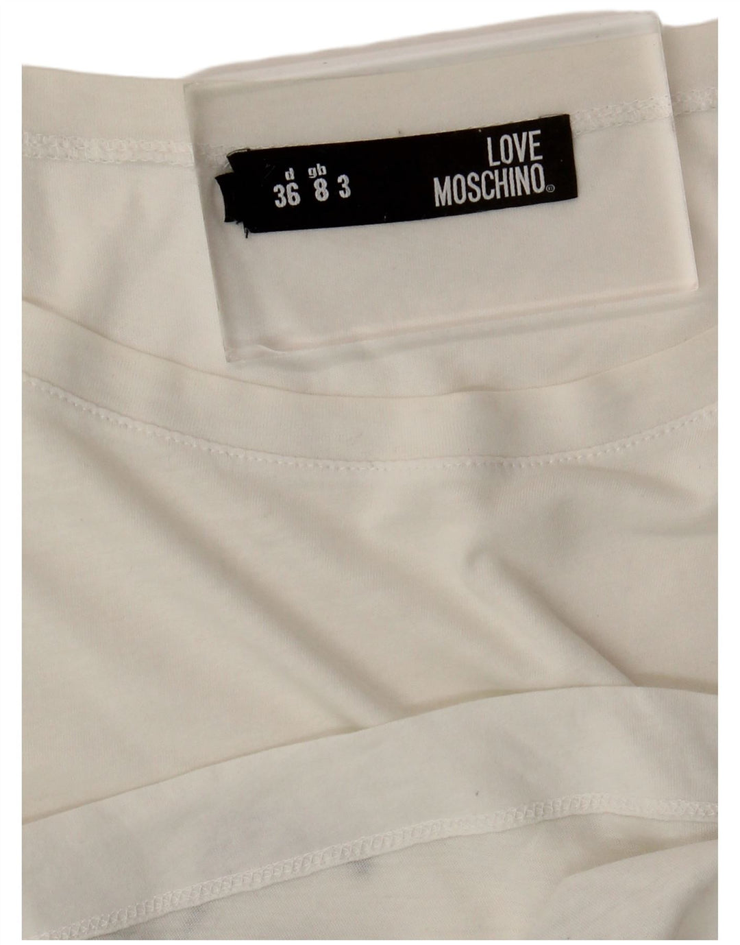 Moschino Womens Crop Graphic T-Shirt Top UK 8 Small White