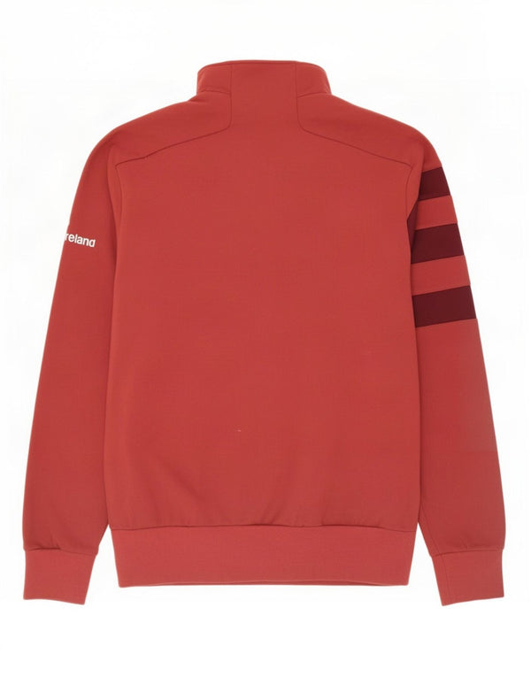 Adidas Herre Grafisk Zip Neck Sweatshirt Jumper Large Rød Polyester